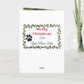 Personalisierte Custom Dog Foto Weihnachtskarten Karte (Rückseite)
