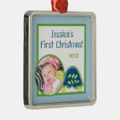 Personalisierte Custom FOTOrnament Blue Sea Turtle Ornament Aus Metall (Rechts)