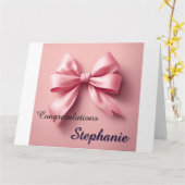 Personalisierte Custom Girl Bow Glückwünsche Karte (Gelbe Blume)