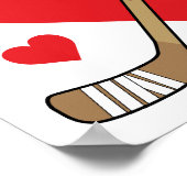 Personalisierte Custom Girls Liebe Heart Hockey St Poster (Ecke)