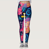 Personalisierte Custom Made Abstrakt Graffiti Art Leggings (Vorderseite)