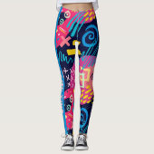 Personalisierte Custom Made Abstrakt Graffiti Art Leggings (Vorderseite)