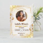 Personalisierte Custom Modern Elegantes Party Gebu Einladung (Stehend Vorderseite)