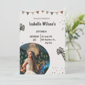 Personalisierte Custom Modern Elegantes Party Gebu Einladung (Stehend Vorderseite)