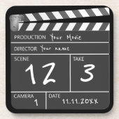Personalisierte Custom Movie Clapperboard Novelty Getränkeuntersetzer (Vorderseite)