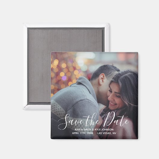 Personalisierte Custom Save the Date Hochzeit | FO Magnet (Vorderseite/Rückseite)