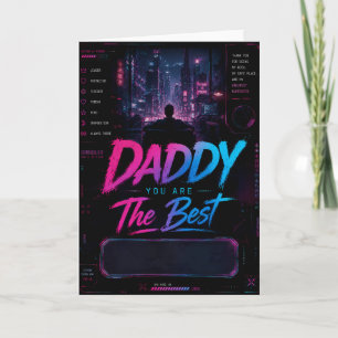 Personalisierte Cyberpunk-Vatertagskarte Karte
