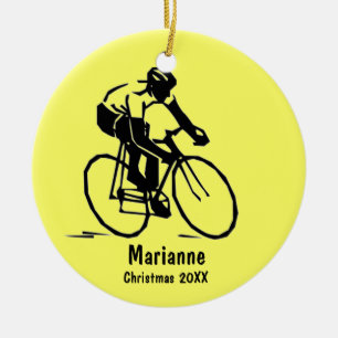 Personalisierte Cyclist-Ornament Keramikornament
