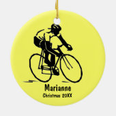 Personalisierte Cyclist-Ornament Keramikornament (Hinten)
