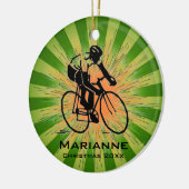 Personalisierte Cyclist-Ornament Keramikornament (Links)