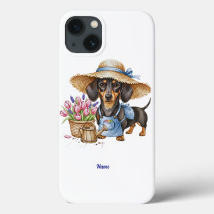 Personalisierte Dachshund-Garten-Handy- und Tablet Case-Mate iPhone Hülle