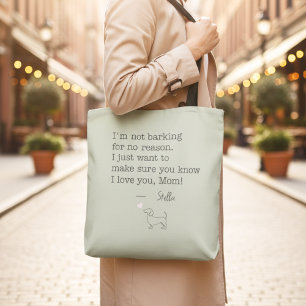 Personalisierte Dachshund-Liebesbotschaft in Salbe Tasche