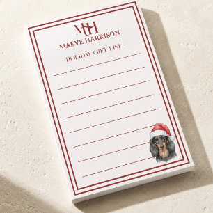 Personalisierte Dachshund-Weihnachtsgeschenkliste Post-it Klebezettel