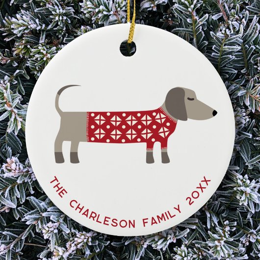 Personalisierte Dackel Dog Fun Keramik Ornament
