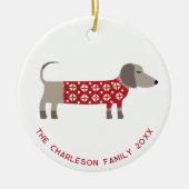 Personalisierte Dackel Dog Fun Keramik Ornament (Vorne)