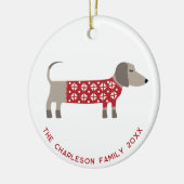 Personalisierte Dackel Dog Fun Keramik Ornament (Links)