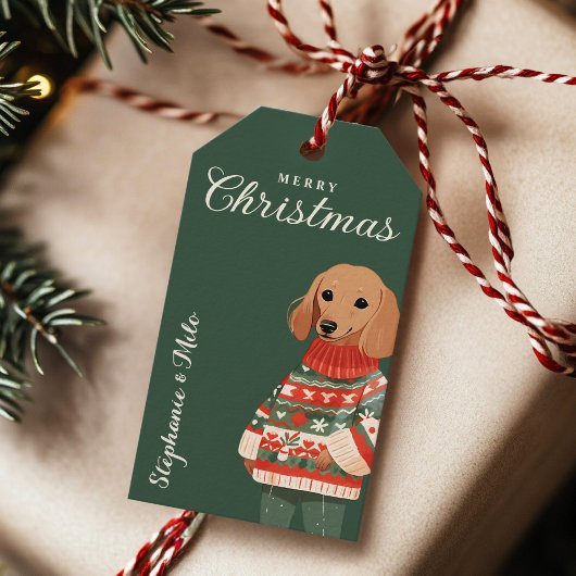 Personalisierte Dackel Dog Holiday-Geschenk-Tag Geschenkanhänger