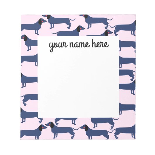 Personalisierte Dackel Dog Notepad Notizblock (Vorderseite)