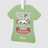 Personalisierte Dackel durch den Schneeurlaub Ornament (Vorderseite)