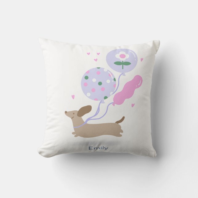 Personalisierte Dackel Geburtstagsparty Hund Lover Kissen (Vorderseite)