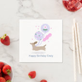 Personalisierte Dackel Geburtstagsparty Hund Lover Serviette (Beispiel)