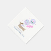 Personalisierte Dackel Geburtstagsparty Hund Lover Serviette (Ecke)