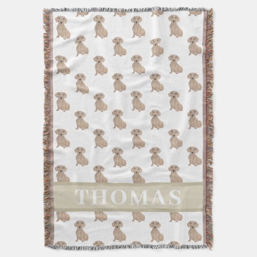 Personalisierte Dackel (glatt, rot) Decke (Vorderseite Vertikal)