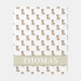 Personalisierte Dackel (glatt, rot) Fleecedecke