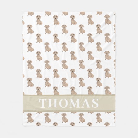 Personalisierte Dackel (glatt, rot) Fleecedecke (Vorderseite)