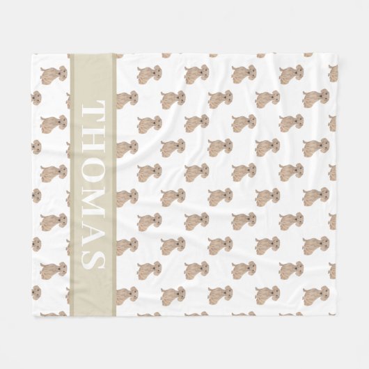 Personalisierte Dackel (glatt, rot) Fleecedecke (Vorderseite (Horizontal))