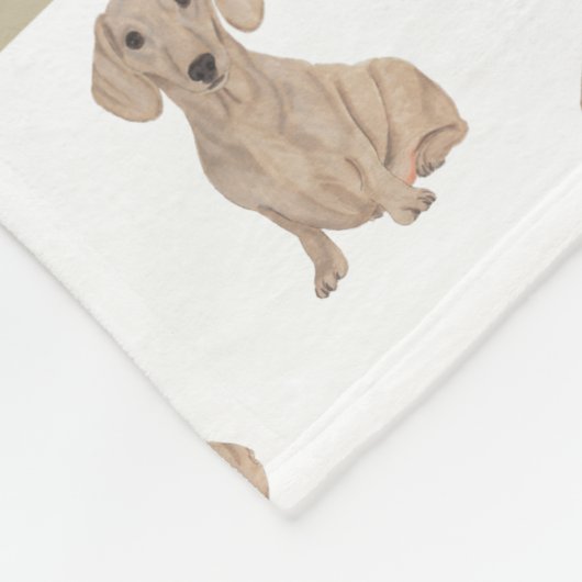 Personalisierte Dackel (glatt, rot) Fleecedecke (Ecke)