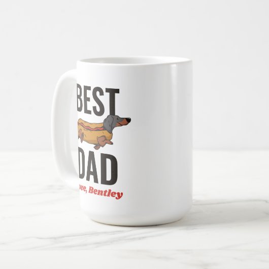 Personalisierte Dackel Hotdog Vater Benutzerdefini Kaffeetasse (Vorderseite Links)