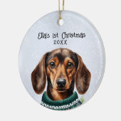 Personalisierte Dackel Hund Keramik Ornament (Links)