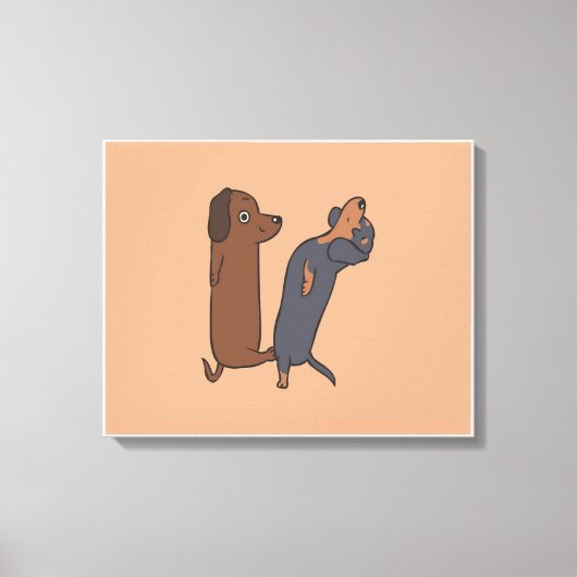 Personalisierte Dackel Hund Leinwanddruck (Vorderseite)