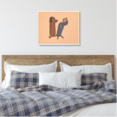 Personalisierte Dackel Hund Leinwanddruck (Insitu (Schlafzimmer))