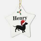 Personalisierte Dackel Hund Weihnachtsschmuck (Links)