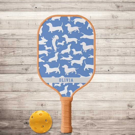 Personalisierte Dackel Hund, Wursthund Pickleball Schläger