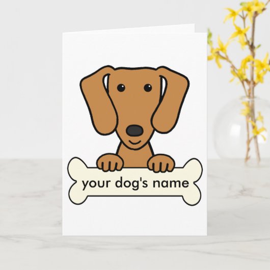 Personalisierte Dackel Karte (Gelbe Blume)