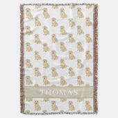 Personalisierte Dackel (lange Haare, Creme Fawn) Decke (Vorderseite Vertikal)