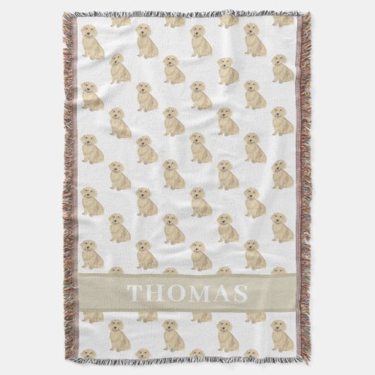 Personalisierte Dackel (lange Haare, Creme Fawn) Decke (Vorderseite Vertikal)