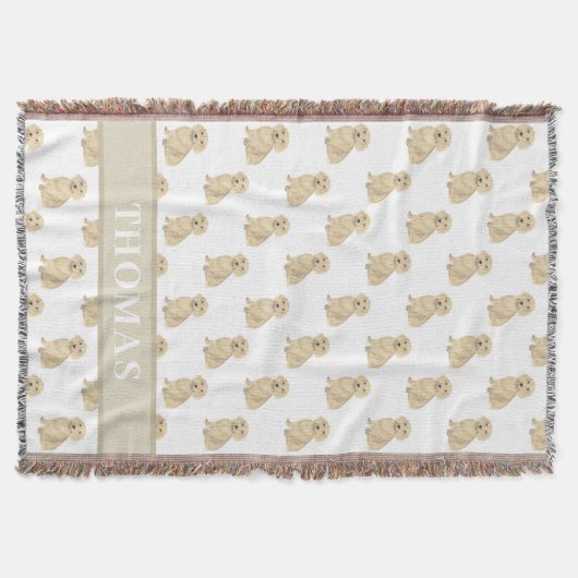 Personalisierte Dackel (lange Haare, Creme Fawn) Decke (Vorderseite)