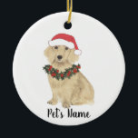 Personalisierte Dackel (lange Haare, Creme) Keramik Ornament<br><div class="desc">Machen Sie die schöne Liste in diesem Jahr mit einem personalisierten Ornament Ihrer Lieblings-kleinen englischen Sahne-Dackel Elf! Für die süßesten Geschenke,  paaren Sie es mit einem passenden Kunstdruck oder einem anderen Artikel aus meiner Sammlung!</div>