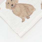 Personalisierte Dackel (langhaarig, rot) Fleecedecke (Ecke)