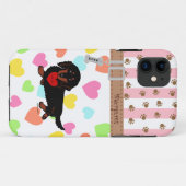 Personalisierte Dackel-langhaariges Schwarzes und Case-Mate iPhone Hülle (Rückseite (Horizontal))