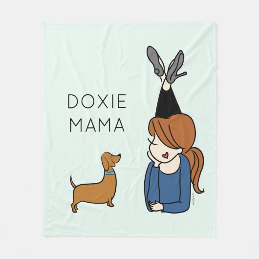 Personalisierte Dackel Mama Fleece Blanket (Vorderseite)