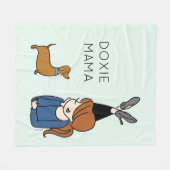 Personalisierte Dackel Mama Fleece Blanket (Vorderseite (Horizontal))