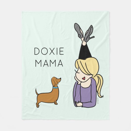 Personalisierte Dackel Mama Fleece Blanket (Vorderseite)