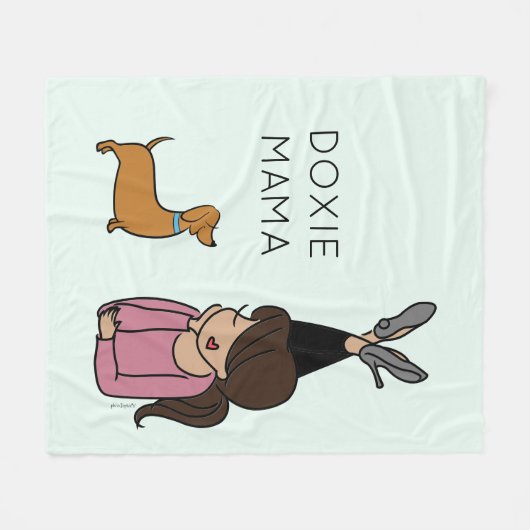 Personalisierte Dackel Mama Fleece Blanket (Vorderseite (Horizontal))