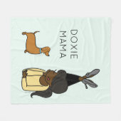 Personalisierte Dackel Mama Fleece Blanket (Vorderseite (Horizontal))