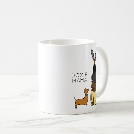 Personalisierte Dackel Mama-Kaffee-Tasse Kaffeetasse (VorderseiteRechts)